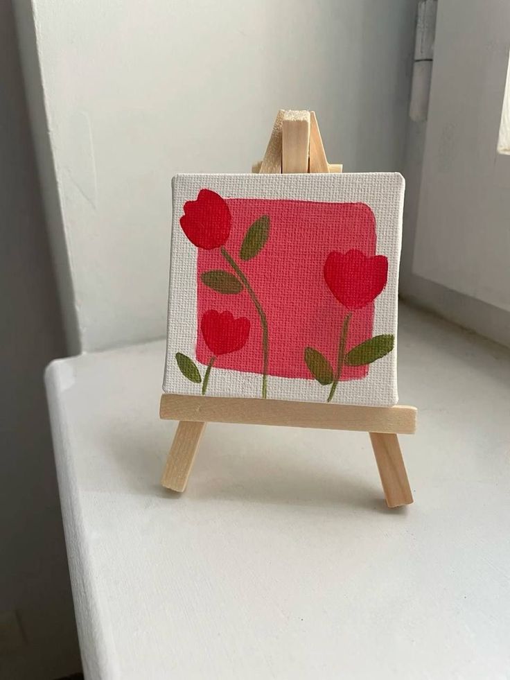 Handcrafted Minimal Painting With Stand