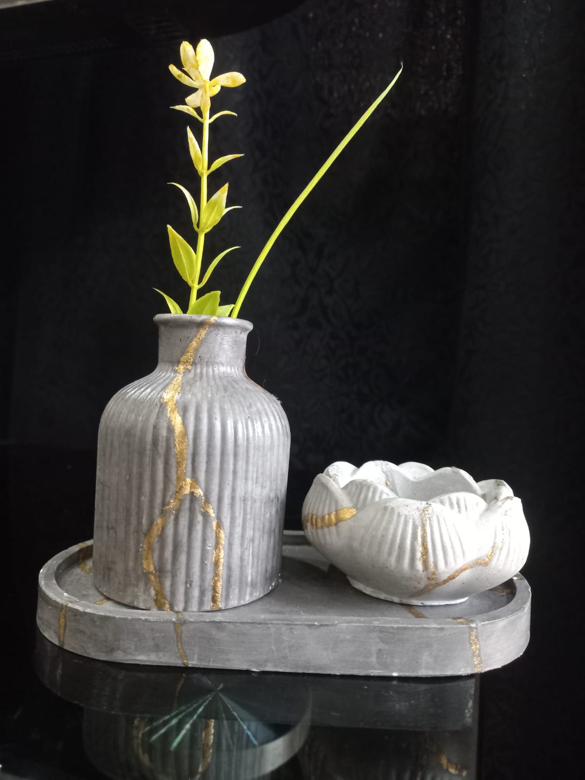 Nordic 3 pcs Table Top set, Nordic Concrete set, Tabletop Décor Set